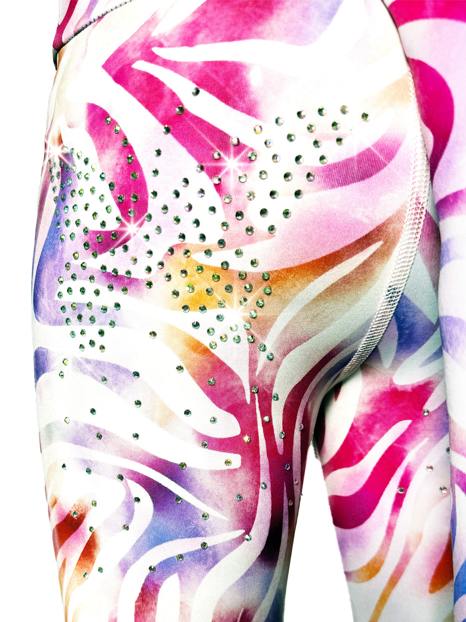 Pastel Zebra Leggings Rhinestones with Tail by Tailys