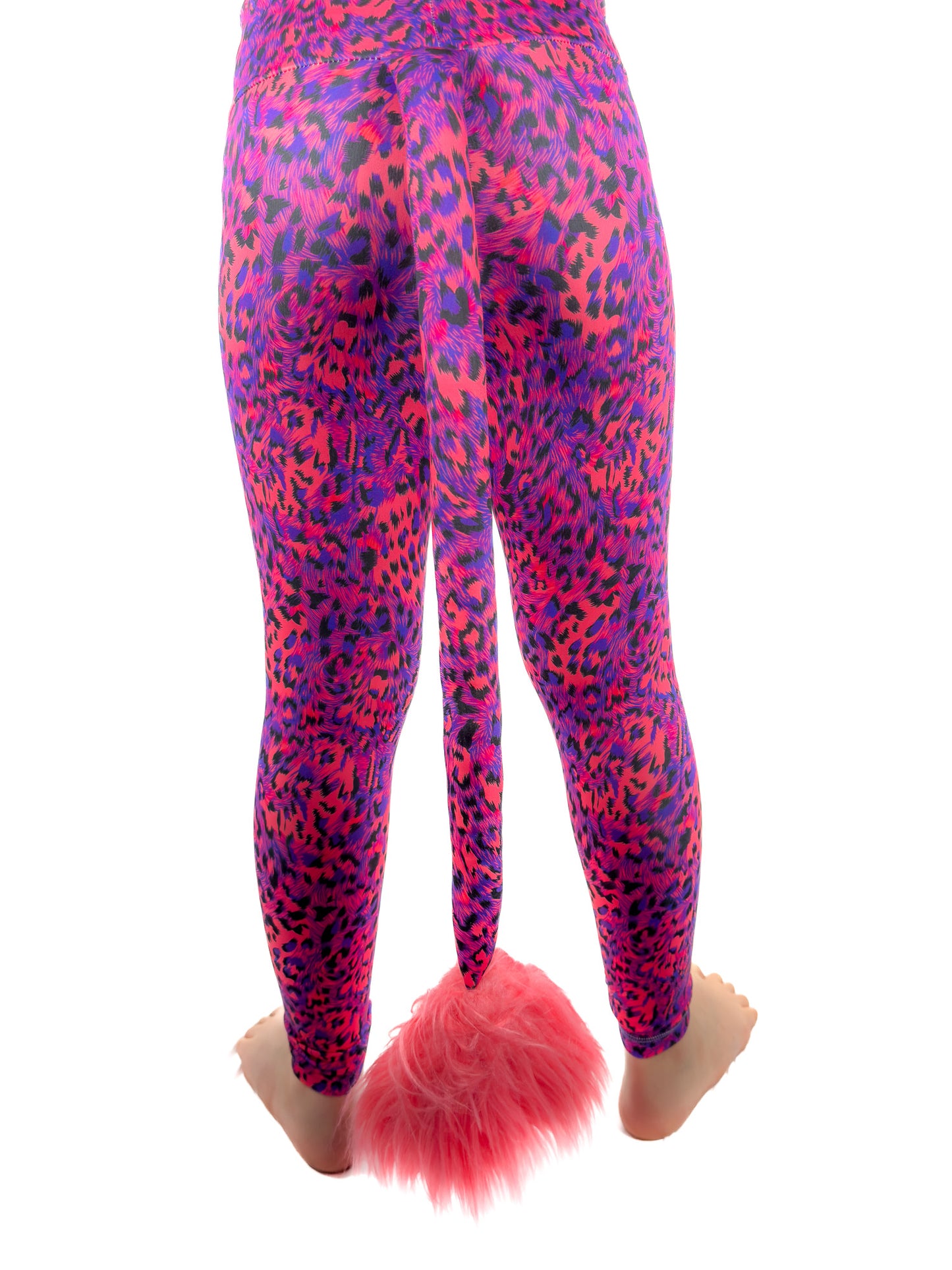 Original Blue and Red Leopard Print Leggings Girls Tail Pants