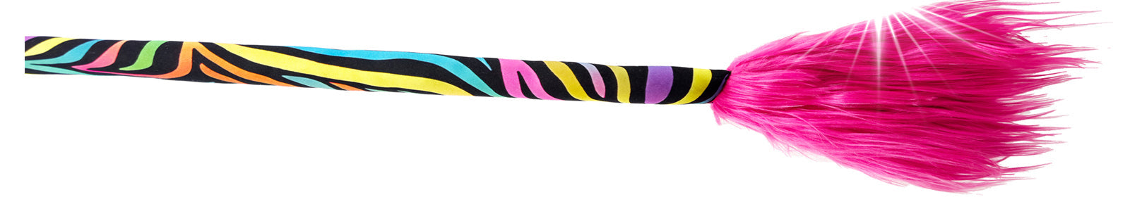 Picture of colourful tail with fluffy pink fur for children's zebra yoga pants with tail by Tailys